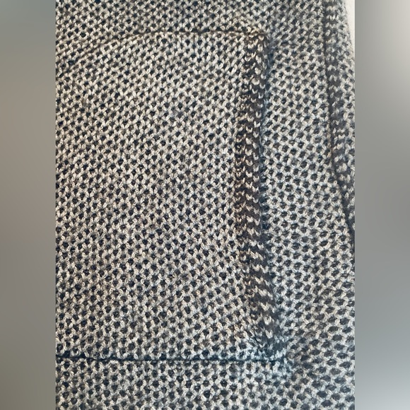 360 Sweater Open Cardigan Sz Small Wool Cashmere Blend Grey Black Hood Stitching - Picture 12 of 16